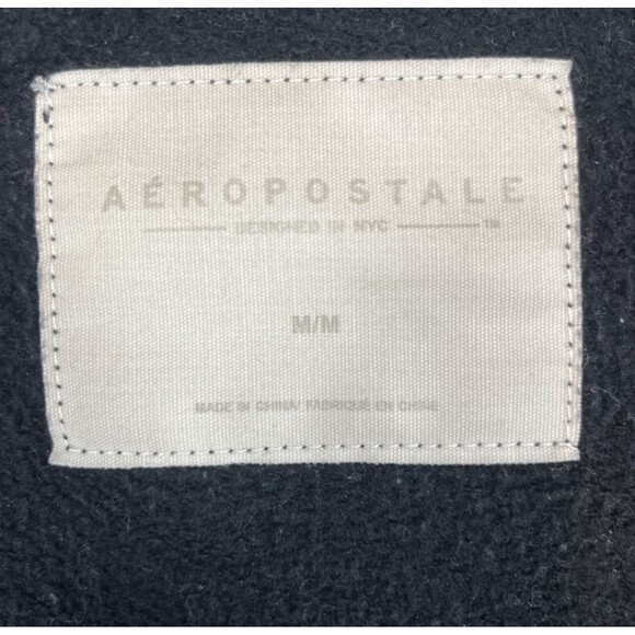 Aeropostale Womens Medium Black NY Raised Letter Full Zip Hoodie - Picture 3 of 10